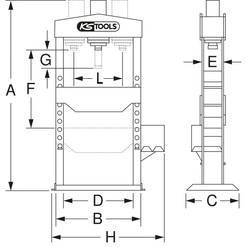 Presse hydraulique motorisée 200T KS TOOLS 160.0118
